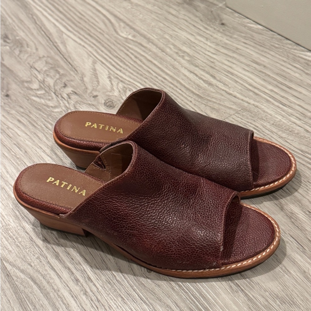 Portland Leather / Patina Open-Toed Mules